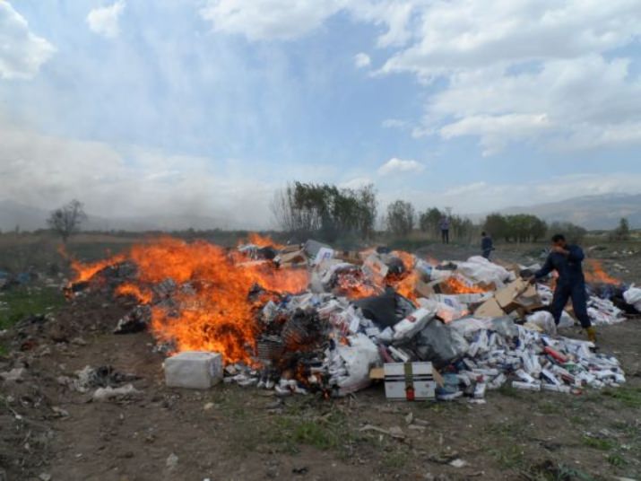 441 Bin Paket Gümrük Kaçağı Sigara, İmha Edildi